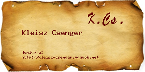 Kleisz Csenger névjegykártya